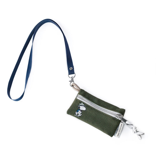 Snoopy Classic Lanyard Zip Wallet | Olive Green