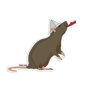 Kazoo Party Rat Sticker | Brown