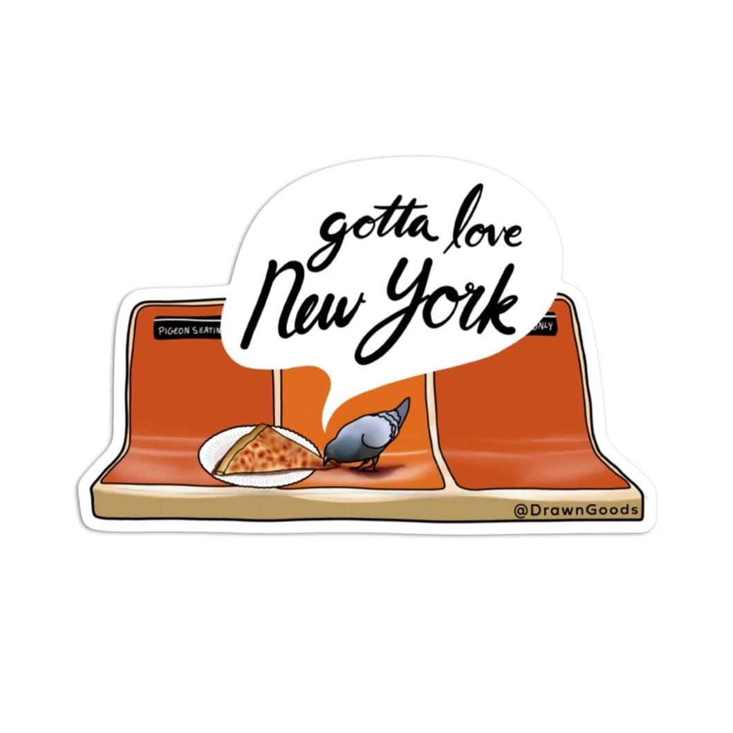 New York Subway Pizza Pigeon Sticker