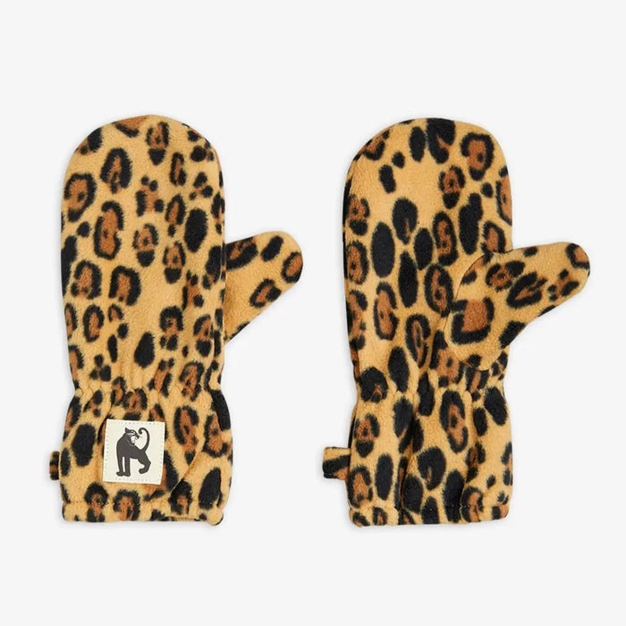 Leopard Fleece Mittens