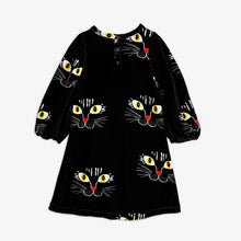 Cat Face Long Sleeve Velour Dress
