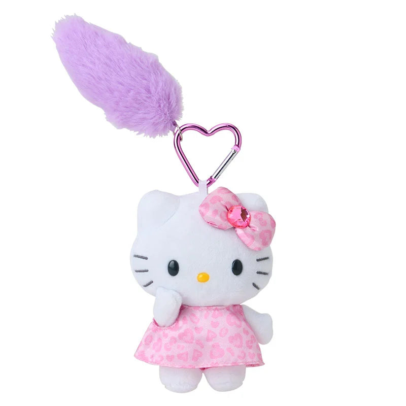 Sanrio Hello Kitty Mascot Keychain with Tail | Pink Leopard – an
