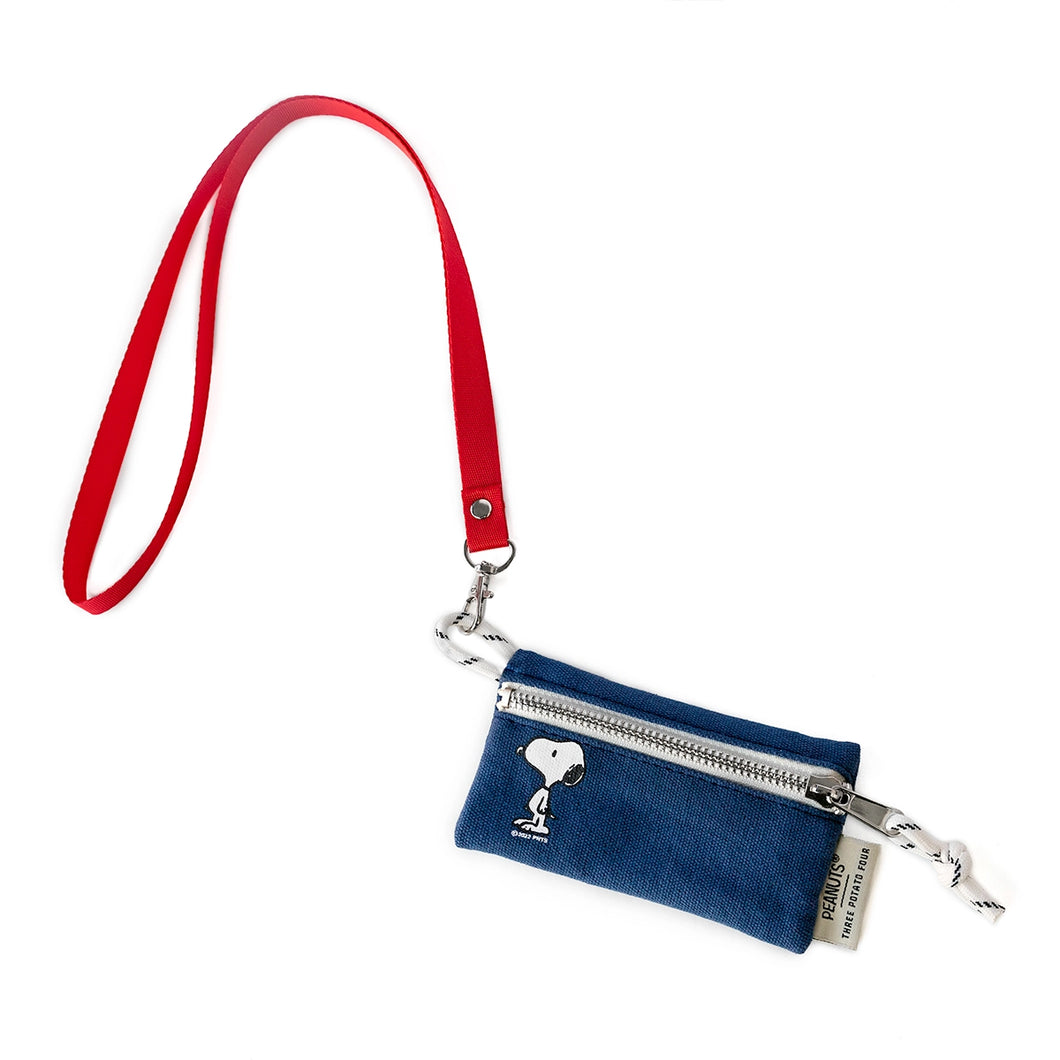 Snoopy Classic Lanyard Zip Wallet | Denim Blue