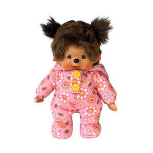 Monchhichi Girl in Floral Romper | Pink