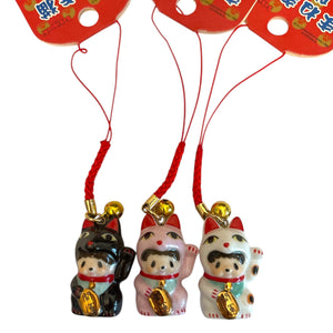 Monchichi Lucky Cat Ceramic Charm