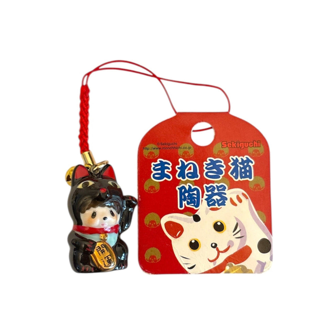 Monchichi Lucky Cat Ceramic Charm