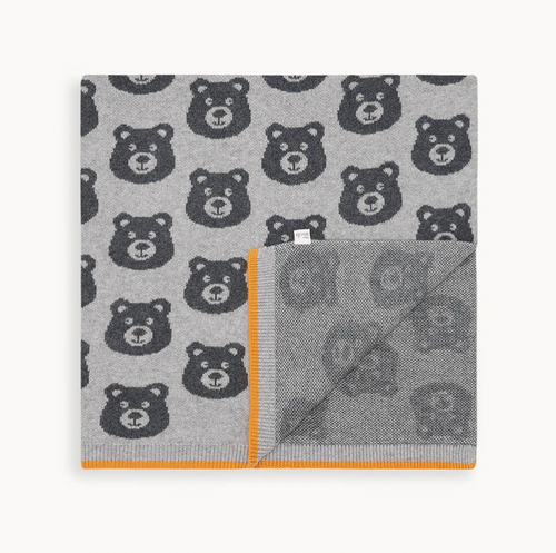 Tictac Blanket | Grey Bear Jaquard Blanket
