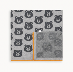 Tictac Blanket | Grey Bear Jaquard Blanket