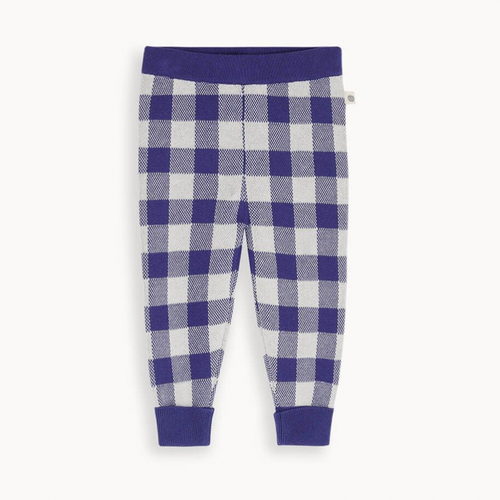 Marbles Check Jaquard Knit Trouser | Blue