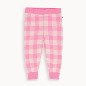 Marbles Check Jaquard Knit Trouser | Pink