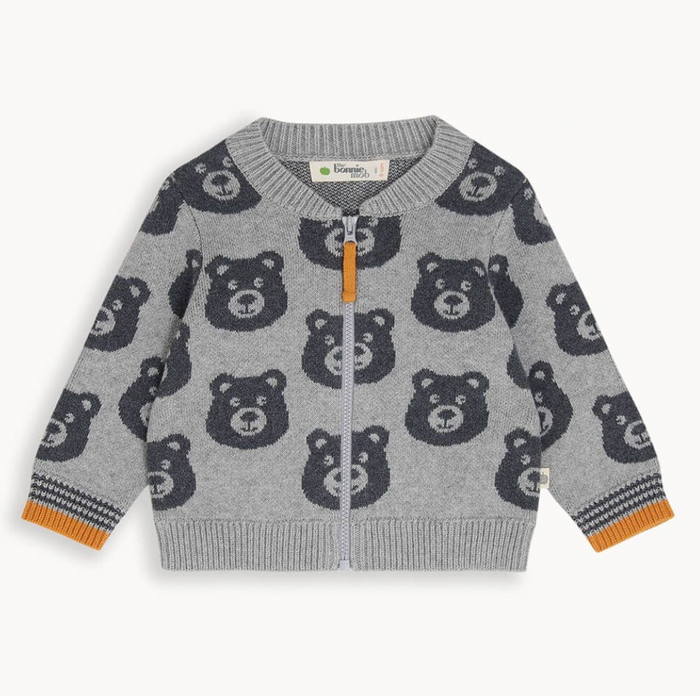 Twix Jaquard Knit Cardigan | Grey Bear
