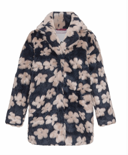 Haili Furry Coat | Flower Fur