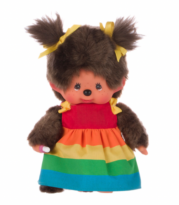 Monchhichi Girl Rainbow Dress Plush