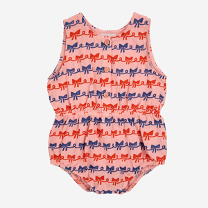 Baby Ribbon Bow All Over Woven Romper