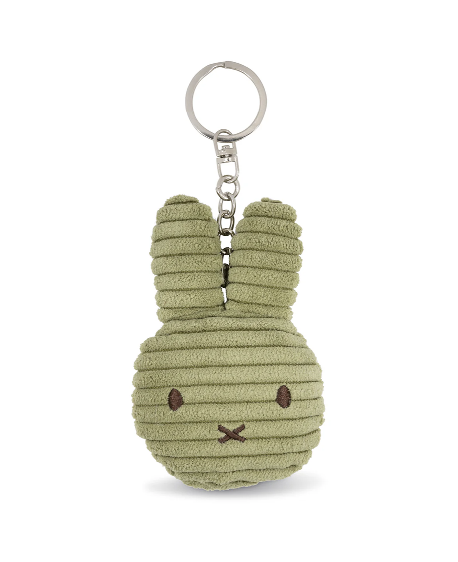 Miffy Flat Corduroy Keychain | Olive Green