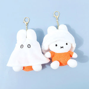 Miffy Ghost Transformation Plush Keychain | Orange