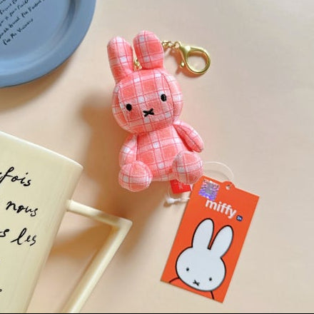 Limited Edition Pink Plaid Miffy Keychain