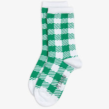 Green Gingham Check Socks