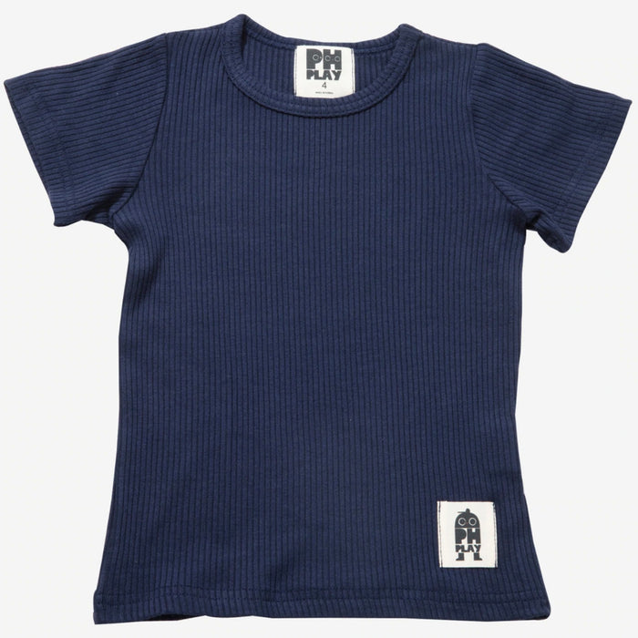 Ami Soft Ribbed Tee | Navy