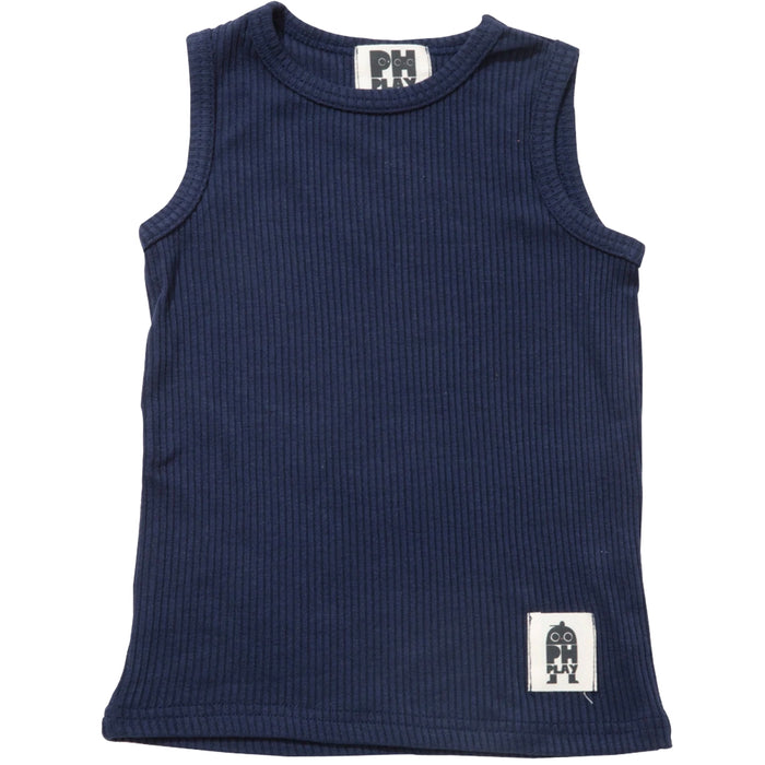 Ami Soft Ribbed Tank | Navy