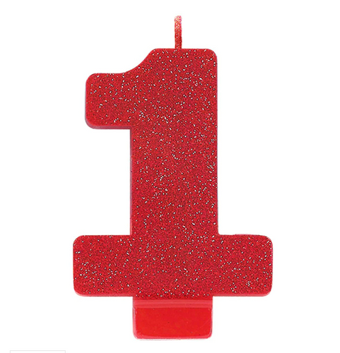 Red #1 Birthday Candle
